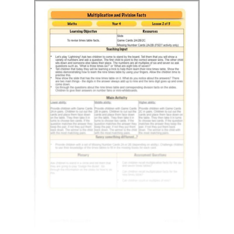 Multiplication and Division Facts - Image 44