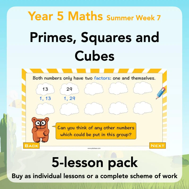 Primes, Squares and Cubes
